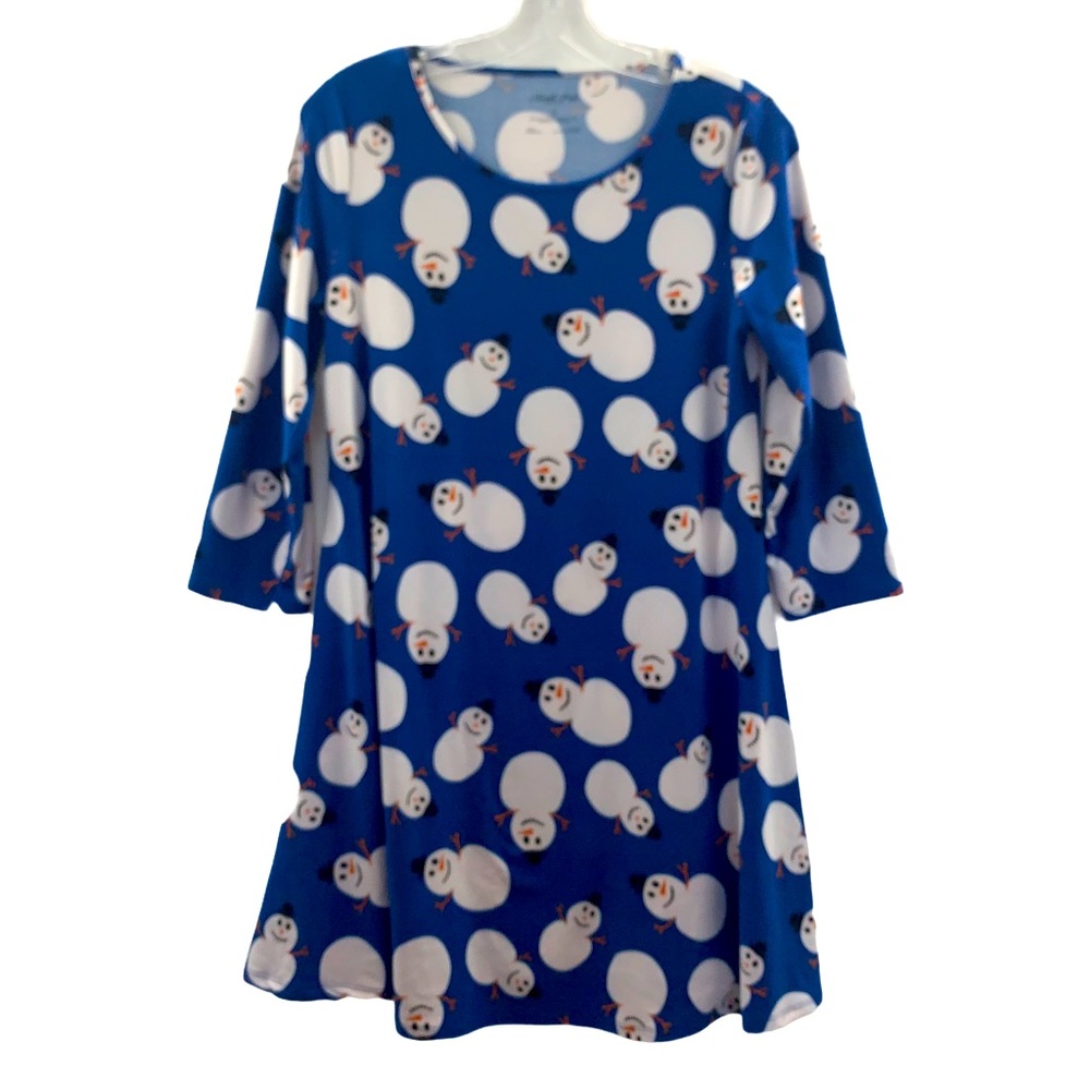 North Pole Trading Co Snowman Print Nightgown S - Picture 1 of 8